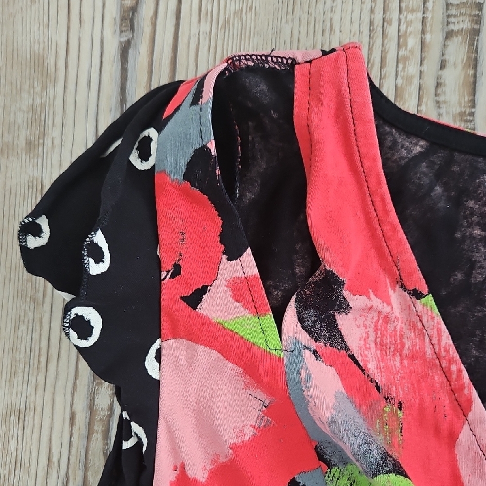 Smash Floral and Polka Dot Peekaboo Shoulder Dress - Picture 3 of 4